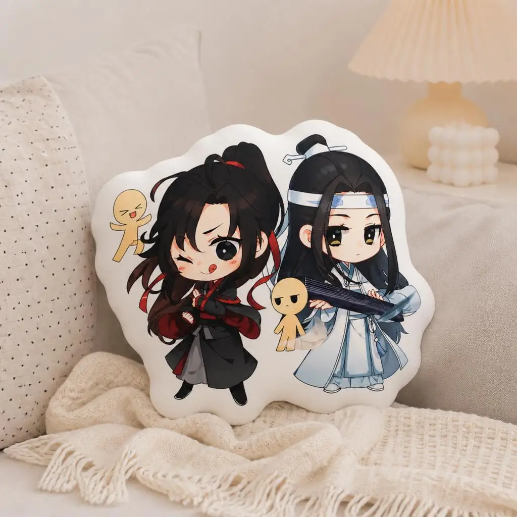 Wei Wuxian Lan Wangji Mo Dao Zu Shi Plush Pillow Cushion Irregular Stuffed Throw Pillow Home Decor Gift Sofa Bed Couch