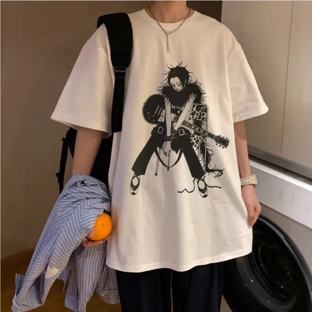 Plus-size Nana Osaki T-shirt damski biały T-Shirt Casual Harajuku Streetwear japońskie ubrania dla kobiet Harajuku Kawaii