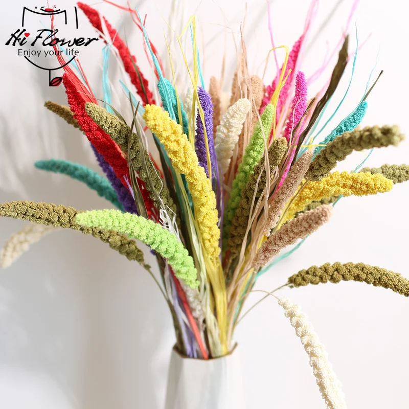 

10pcs Natura Millet Spikel Dried Flower Grain Wheat Ear Plants Bouquet Material Wedding Decoration Dry Flower Home Room Decor