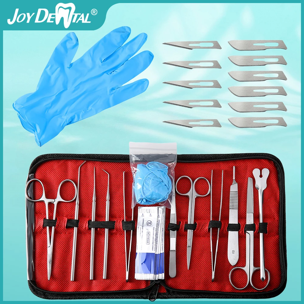

23pcs/Set Dental Suture Practice Kit for Medical Students Surgical Training Set Suturing Tools Forceps Scissors Blades AZDENT