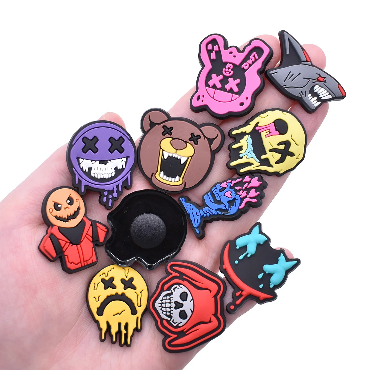 funny ghost mouth bear PVC shoe Charms Slippers Buckle combination Fit Wristbands accessories Decoration Bands gift unisex party