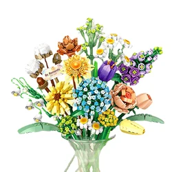 Mini Bonsaï en décennie s de Construction de Fleurs pour Enfant, Bouquet de Plantes en Pot, Modèle 3D, Ornements, Jouets, Cadeaux pour Petite Amie, DIY