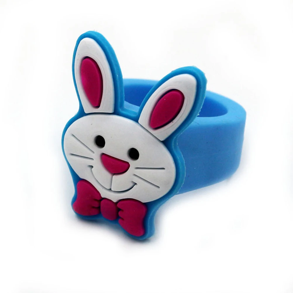 

25PCS PVC Rings Kids Jewelry Cartoon Toy Mini Gift Bags Birthday Goodie Cosplay Tea Party Treasures Box Gifts Vibrant Colors