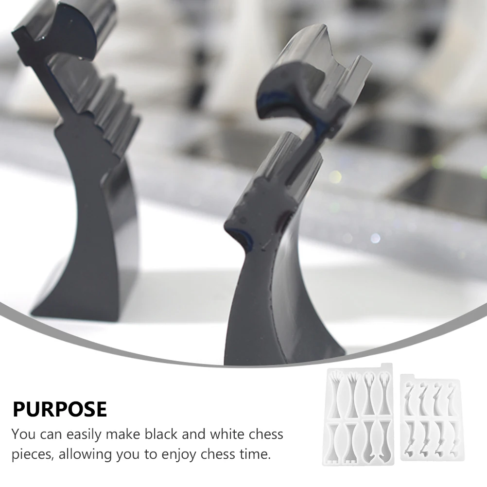 

2Pcs 3D Chess Pieces Molds Silicone DIY Resin Casting Mould for Handcraft Chessmen Smooth Surface Quick Release Reusable Design