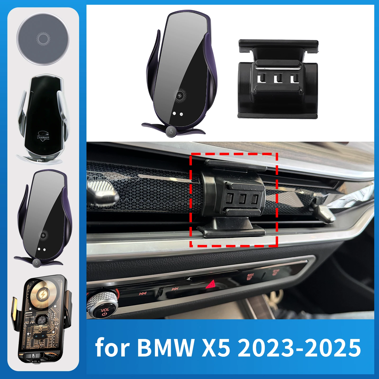 

Car Phone Holder Charging for BMW X5 2023 2024 2025 Screen Navigation GPS Bracket Base Accessories