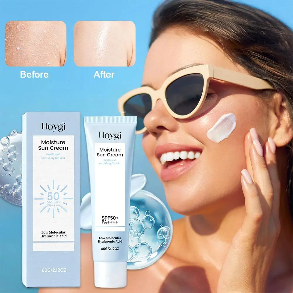 SPF50+ Hydrating Sunscreen Lifting & Plumping Moisturizing Daily Sun Cream, Skincare For Dry & Sensitive Skin Body Sunblock