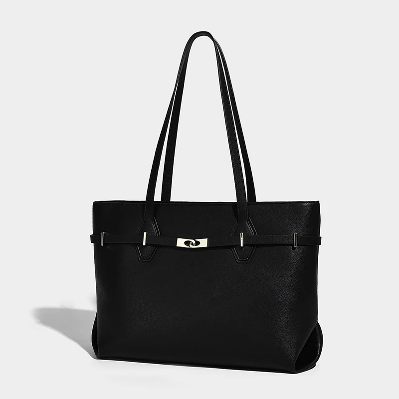 

Brand Women's Luxury Tote Bag Fashion Niche Retro Handbag With Belt Buckle New Large Capacity Casual Commuter Crossbody Bag