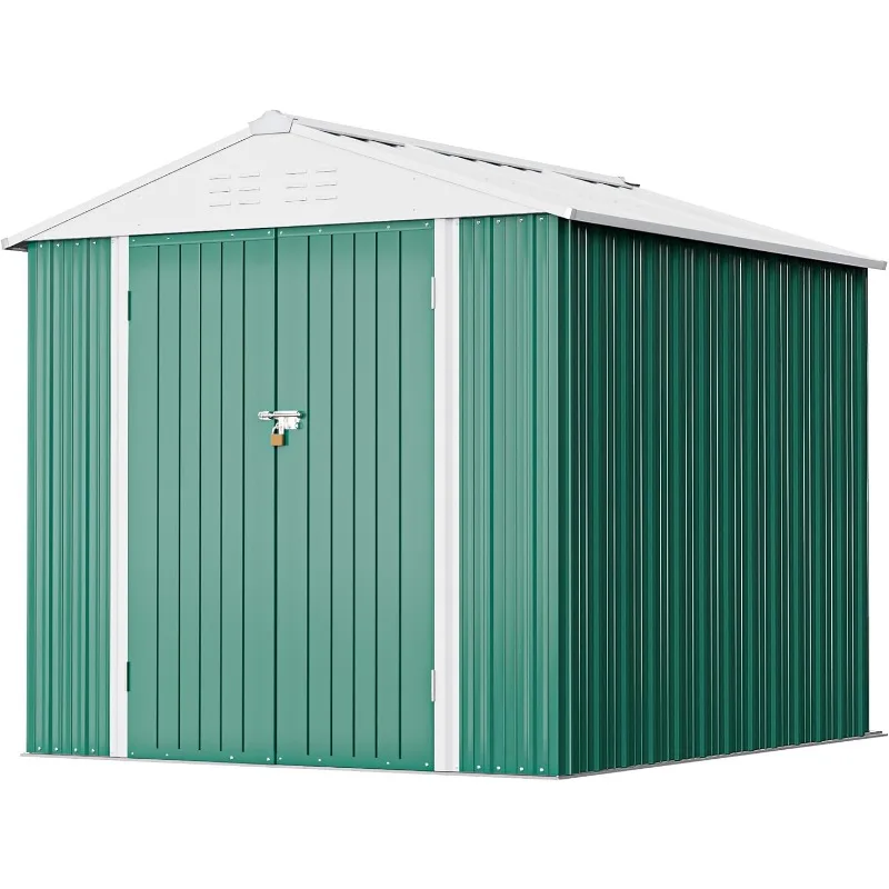 Outdoor Storage Shed 6 x 4 ft. Utility Tool Shed Metal Storage Garden Shed with Door & Lock for Patio Storage,