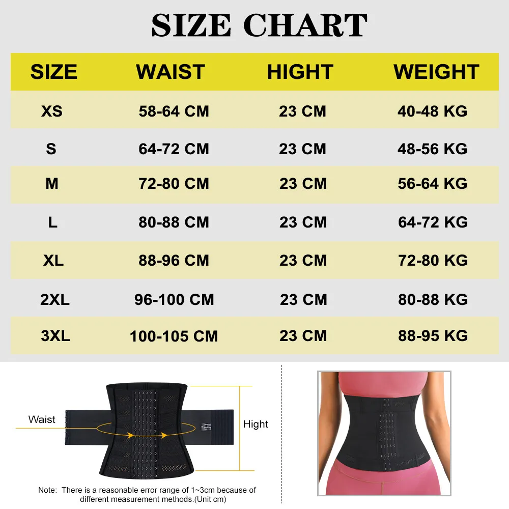 Waist Trainer Corset Women Binders Shapers Tummy Wrap Body Shapewear Slimming Belt Flat Belly Workout Postpartum Girdle S0238