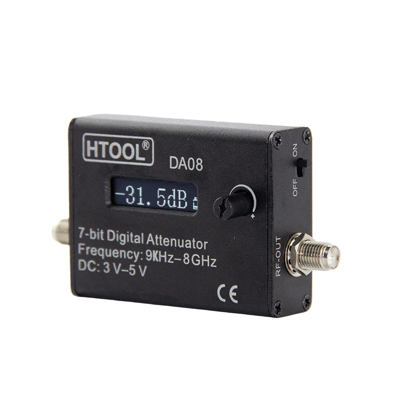 HTOOL DA08 Adjustable RF Signal Attenuator 7-Bit OLED Type-C SMA for RF Testing