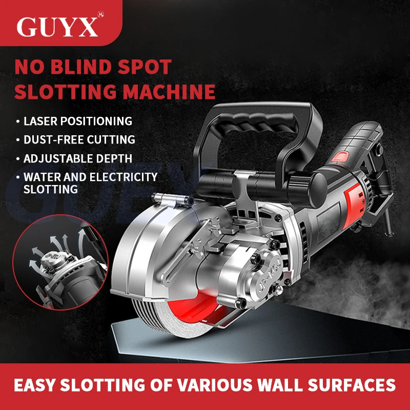 

220V лазерный локатор для резки щелей Ручной резак без пыли Бетон 90 ° прямоугольн стен реза наслажда машин Используется для открытия щелей в бетонных кирпичных мраморных стенах Используется для гидроэлектромонтажной о