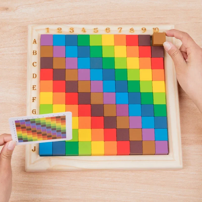 บล็อกไม้โมเสคปริศนา Montessori เด็ก Early Education ปริศนาของเล่น