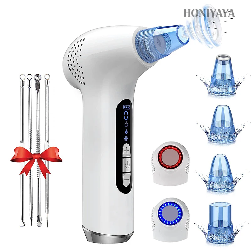 OEM Electric Vacuum Blackhead Remover Extractor Tool with Heated Suction for Acne Hot and Cold Treatment Pore Acne Cleaner