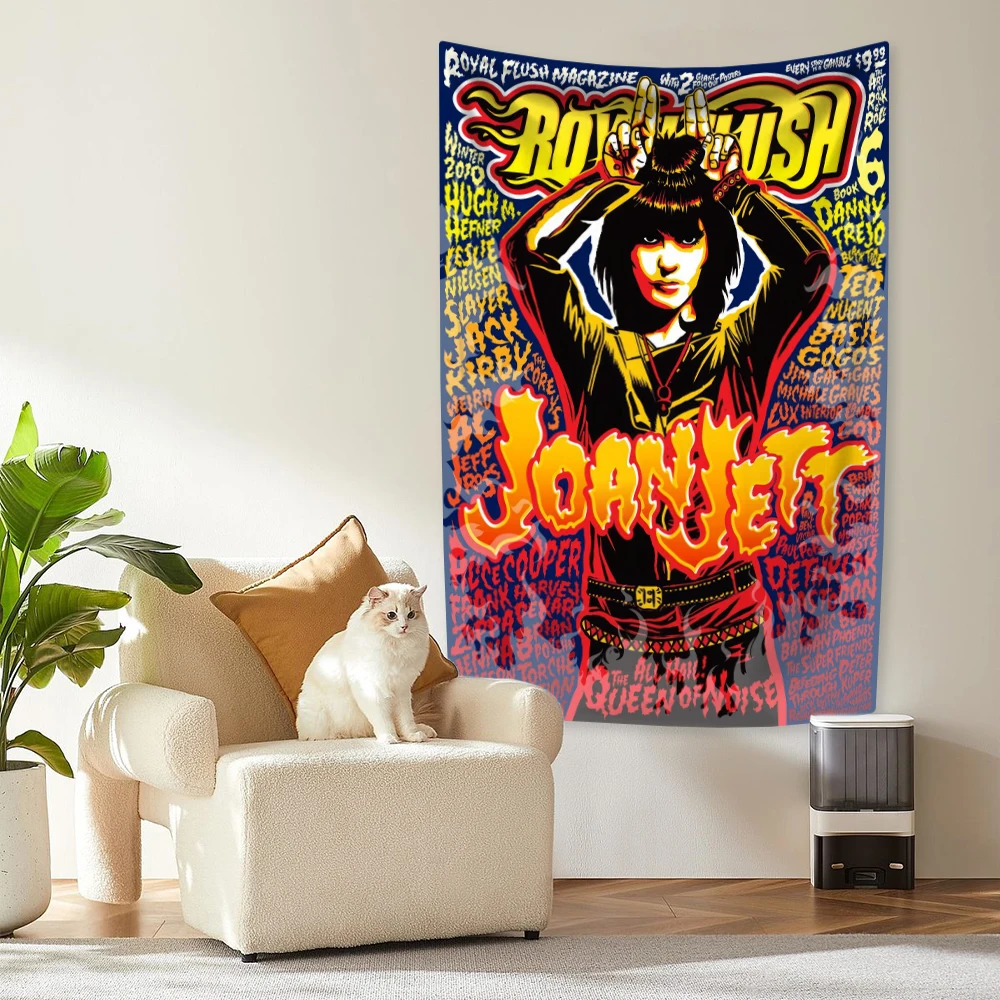 

Punk Rock Singer Tapestry Joan Jett Home Decoration Large Fabric Dormitory Background Wall Hanging Carpets Party Backdrop