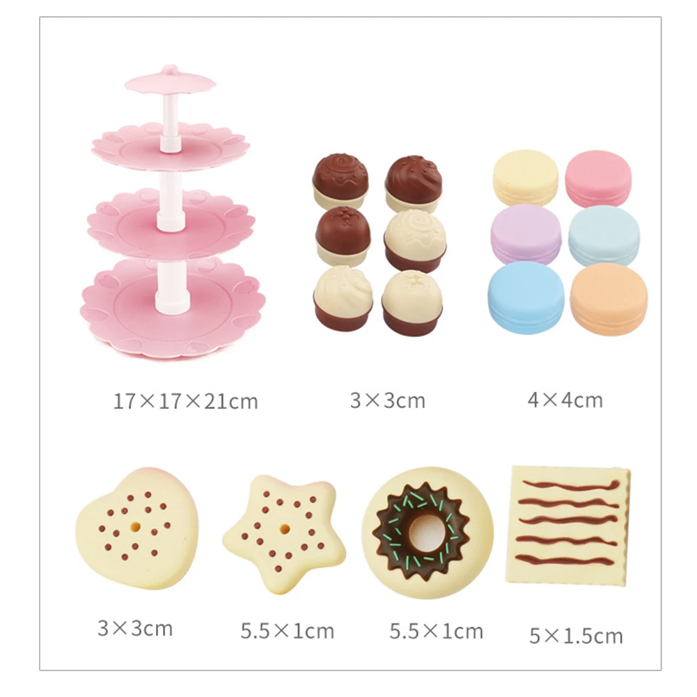 Conjunto de torre de festa sobremesa torre bolo donut fingir jogar brinquedo crianças brinquedos de cozinha jogo educativo para menina menino