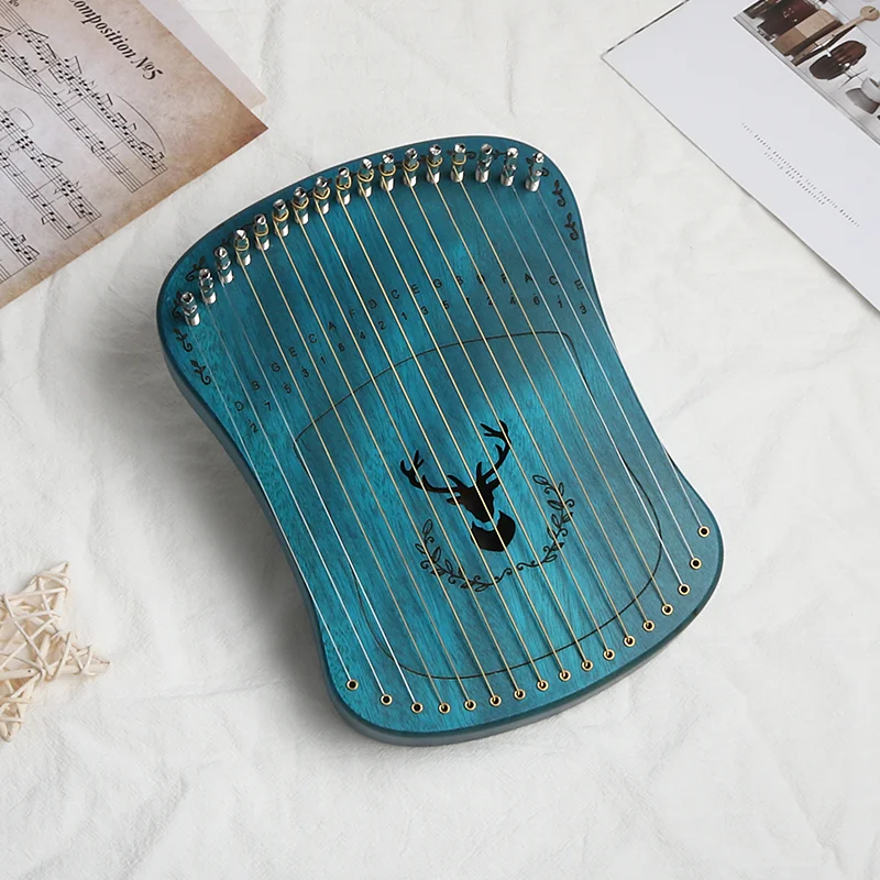 17 Strings Lyre Harp Harpika Held Piano Children Early Educational Finger Playing Keyboard With Replacement Strings
