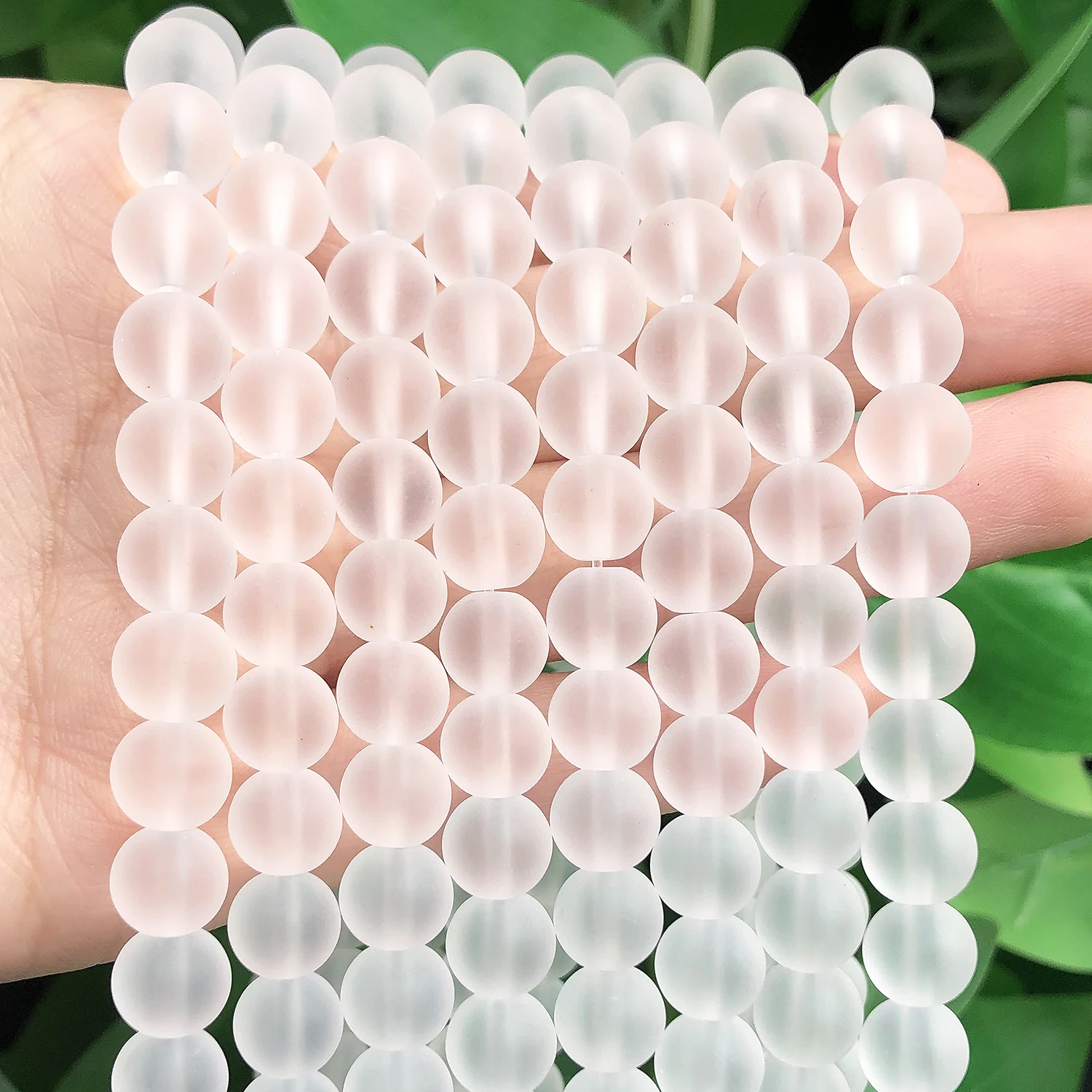 Frosted Matte Clear Quartzs Crystal Round Beads Natural Stone Loose Spacer Beads DIY Accessories for Jewelry Bracelet Making