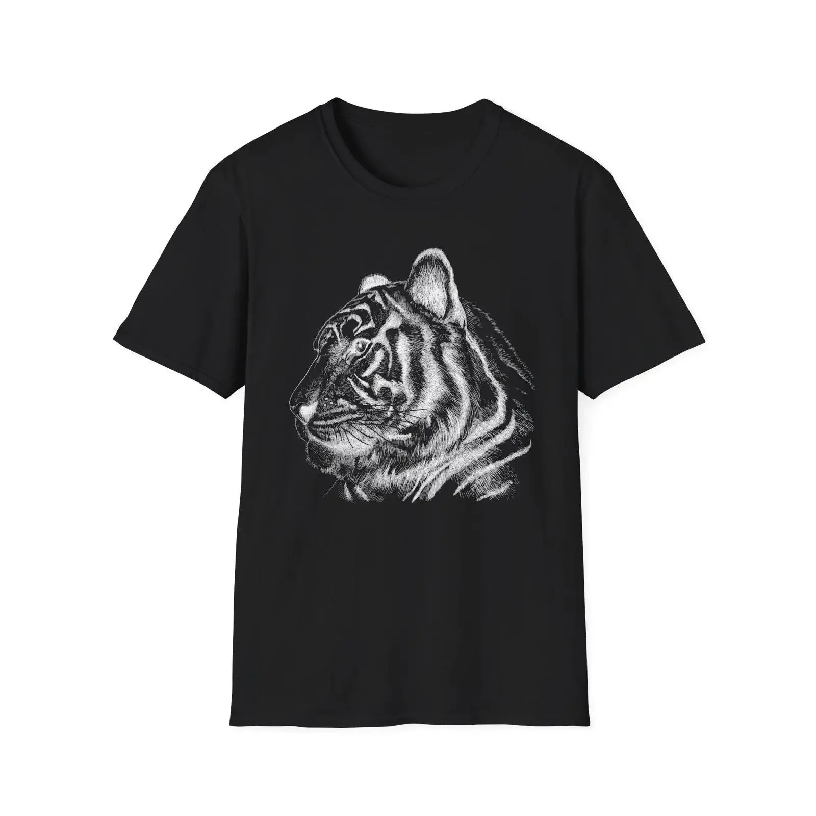 White Bengal Tiger T Shirt Soft Ringspun Cotton vintage Washed Slightly Breathable Versatile Top For Everyday Wear fashion
