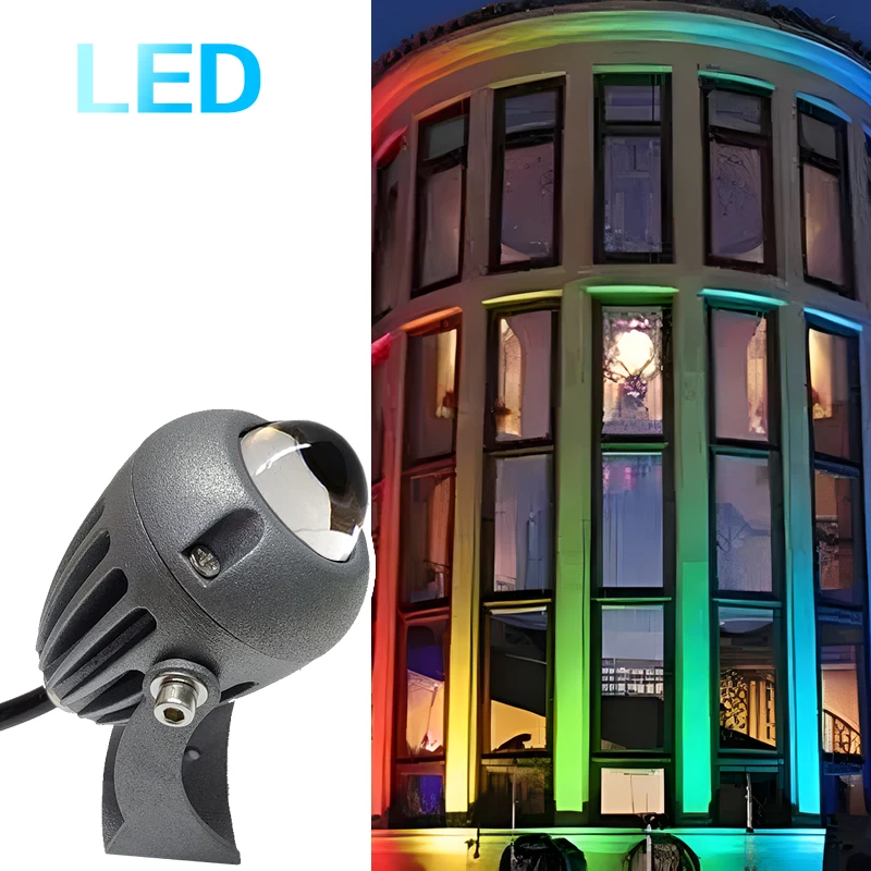 Outdoor LED Wall Spotlight 5W 9W 12W One Beam Lights 220V Red Green Blue RGB Wall Lamp IP66 Waterproof For Landscape Lighting