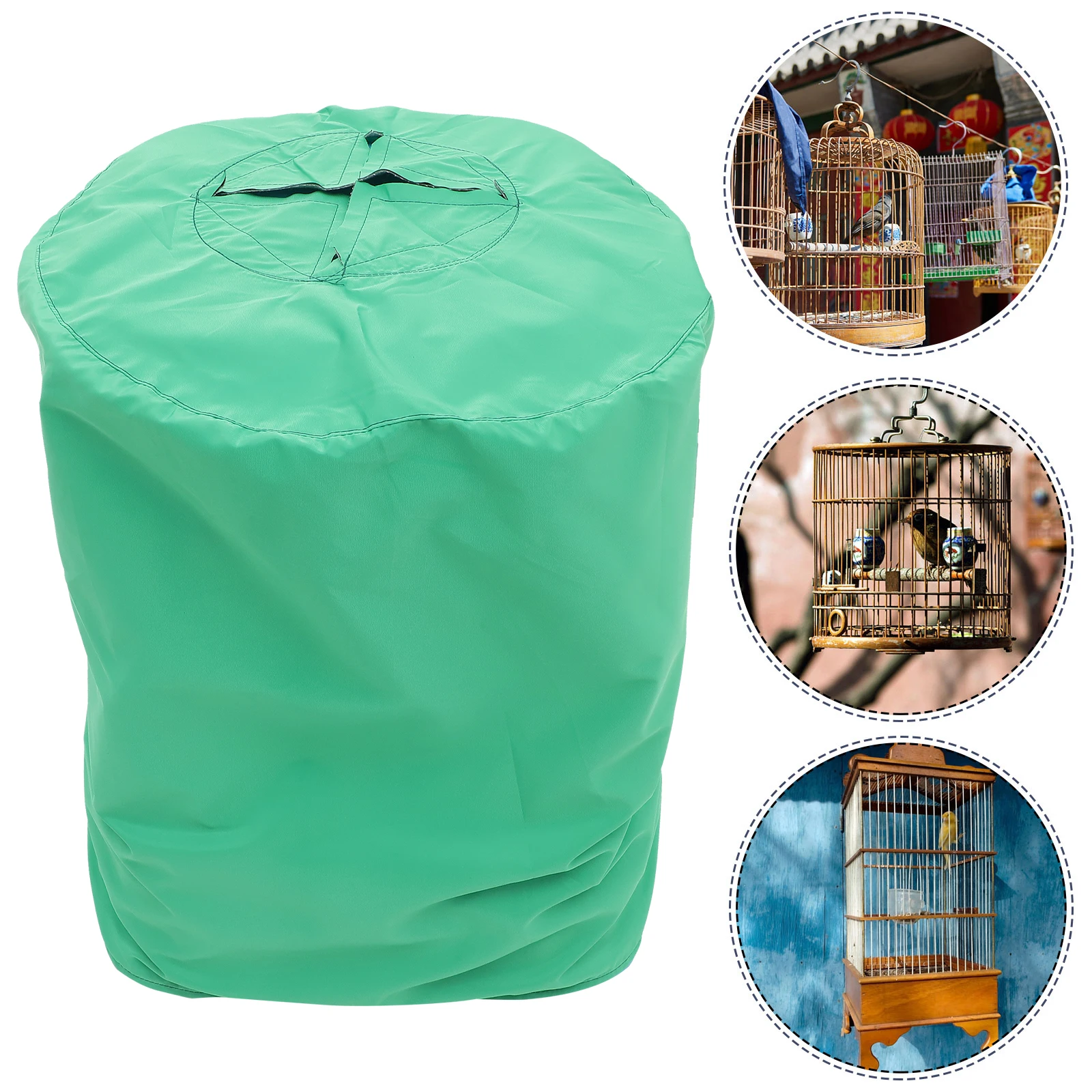 

Birdcage Cover Round Polyester Zipper Mesh Windproof Rain Sun Protection Cage Shading Cloth Parrot Nest Accessory