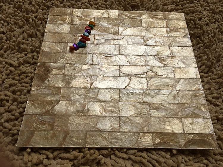 fashion brown capiz shell mosaic tile mother of pearl decoration wall panel shower bathroom wallpaper parquet