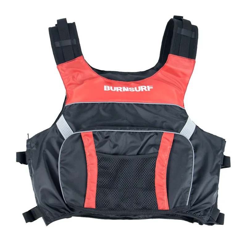 Adult Adjustable Flotation Vest With Reflective Strip Mesh Pocket Swim Vest For Kayaking Boating Surfing