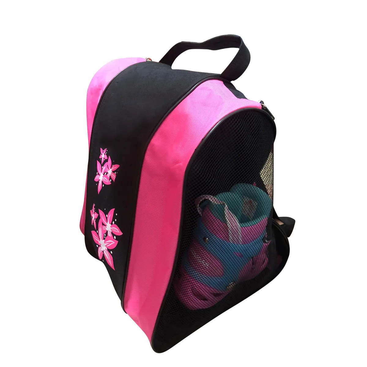 

Skate Shoes Bag Pink Durable Heavy Duty Carrying Handles Roller Inline Ice Skates Storage Tote Bag for Outdoor Indoor Skating
