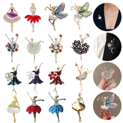 Exquisite Crystal Ballet Dancer Brooches Jewelry Pins For Lady Elegant Women's Brooch Pin Decorative Suit Clothing Badges