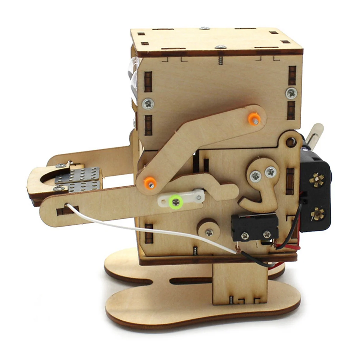 Robot Eten Munt Hout Diy Model Onderwijs Leren Stam Project Kit Voor Kid Science Experiment Houten Assemblage Kit