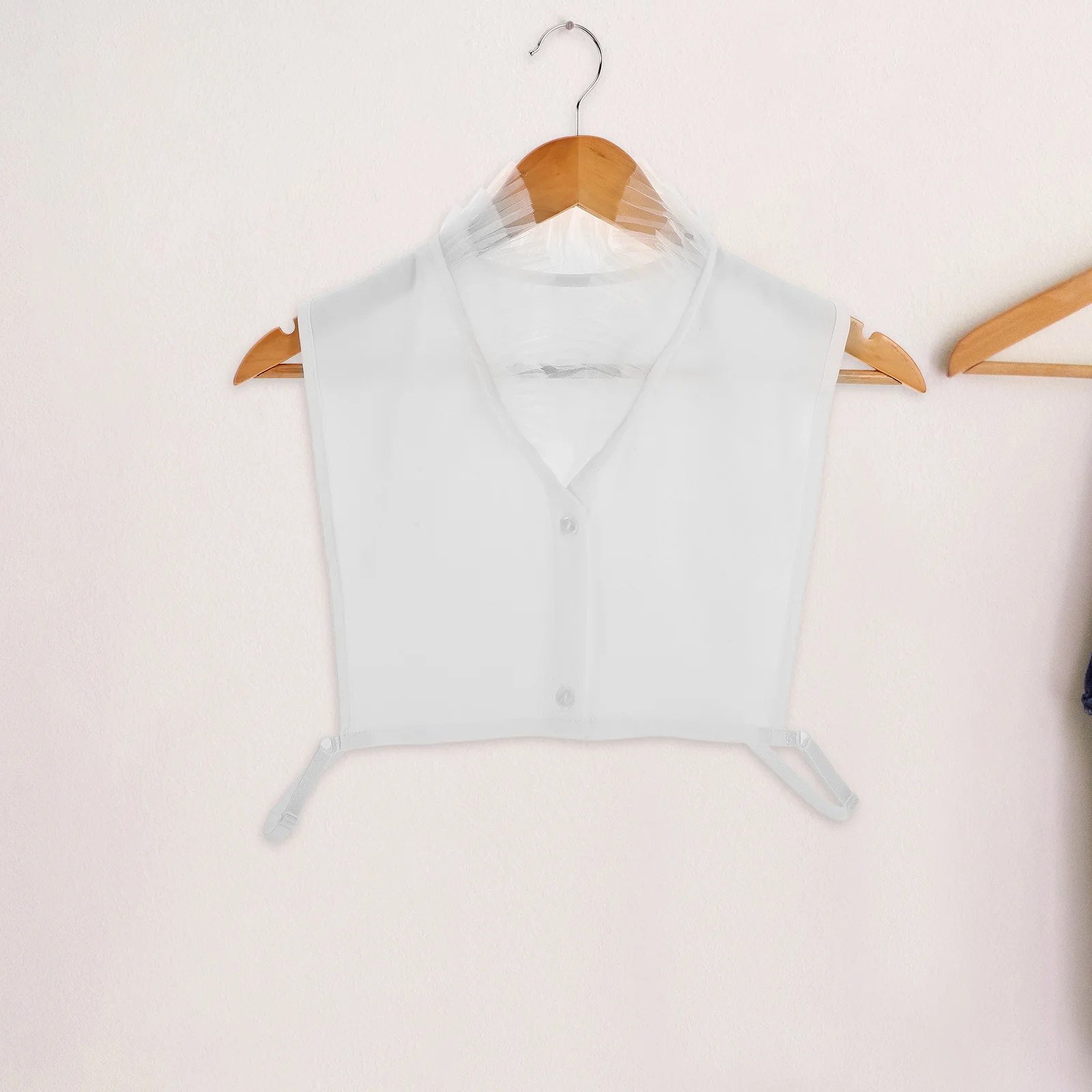 V-Shaped Half Shirt Chiffon False Collar Decorative Collar Layering Sweater Office Suit Blouse Insert Women Girls