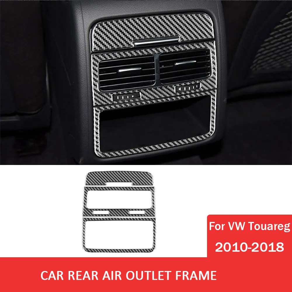 

Car Rear Air Conditioning Outlet Panel Trim Sticker Carbon Fiber for Volkswagen VW Touareg 2010-2018 Auto Interior Accessories