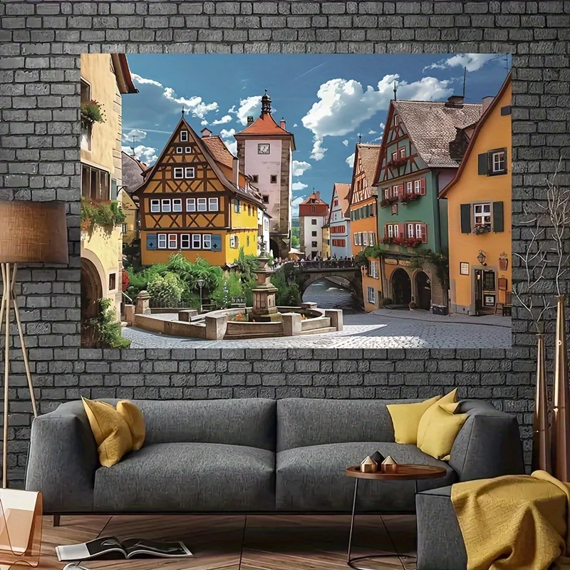 قماش خلفية ملهم لمهرجان بيرة ميونيخ - تصميم المدينة الألمانية القديمة، عناصر أوروبية قديمة، قماش خلفية #6
