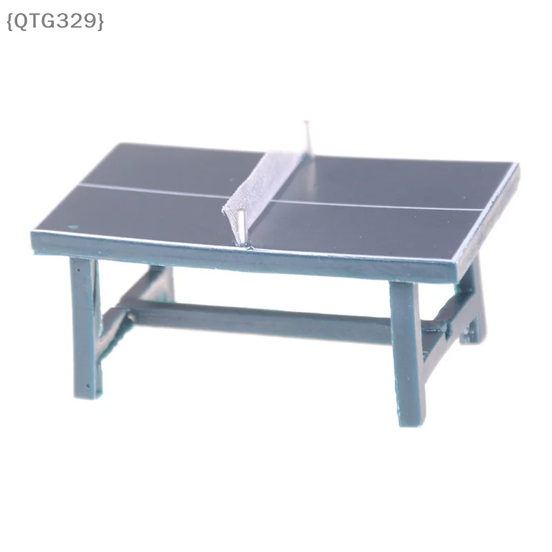 【Ja】1/12 스케일 인형의 집 미니어처 - 테니스 테이블, 배트 및 공 풀세트, 어린이를 위한 인형의 집 장식 장난감 크리스마스 선물