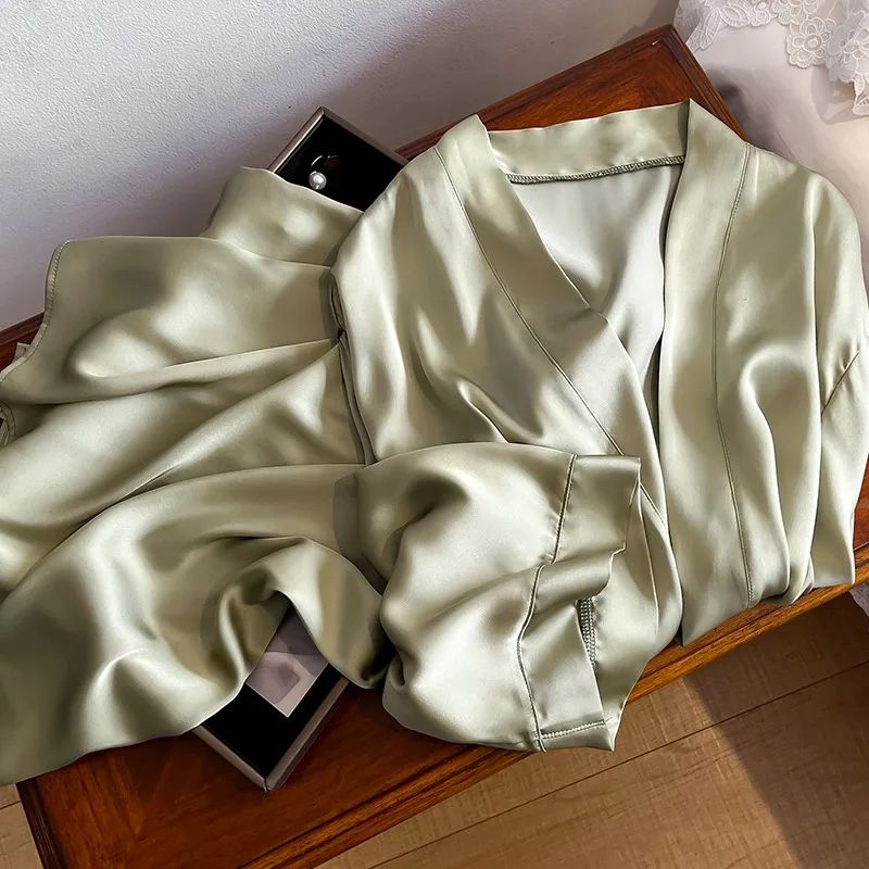 

19m/m Heavy Mulberry Silk Nightgown Women Short Loungewear Pajamas Perfect Spring Autumn Sexy Summer Sleepwear thin Nightgown