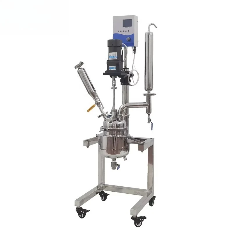 

5L Jacketed Stainless Steel Chemical Reactor with Digital Display Temperature Control 220V Lab Use