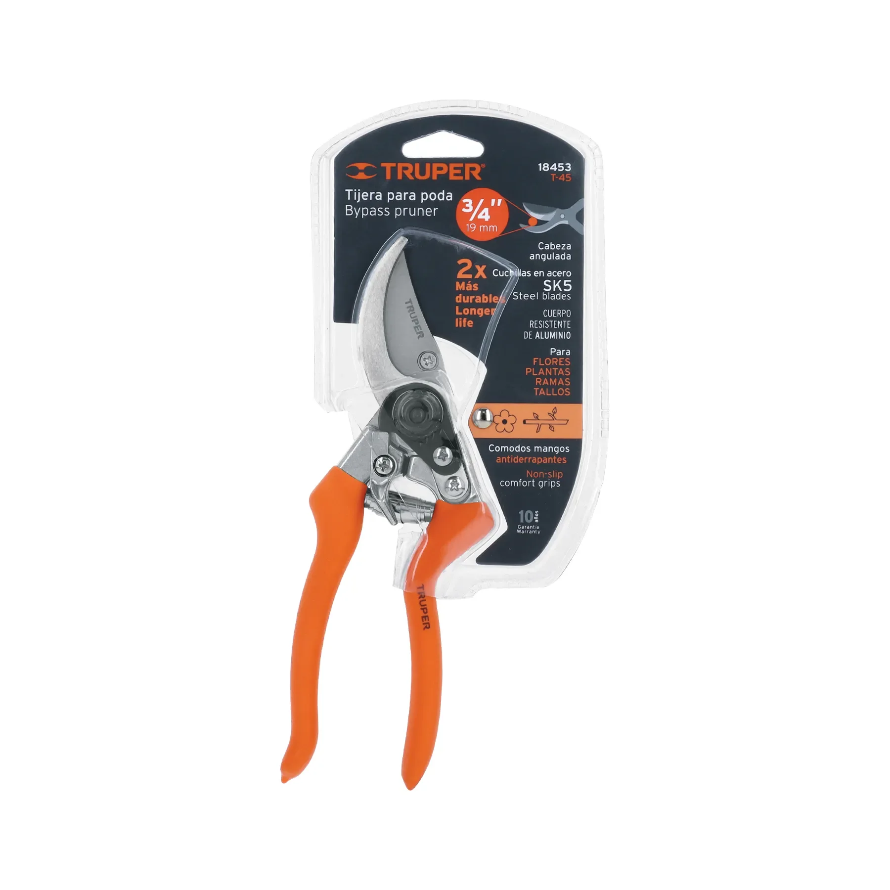 36 TRUPER 8 Foot Aluminum Pole Pruning Shears with Stepped Blades for Garden Tree Branch Trimming
