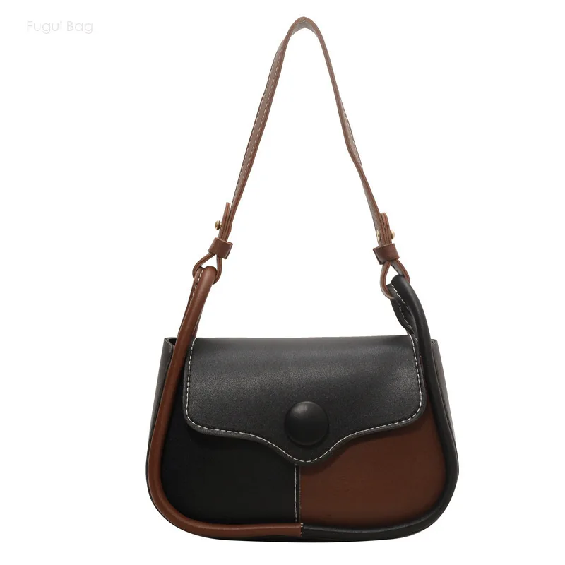 Women's One Shoulder Handbag Handheld Underarm Bag New Fashion Casual Versatile Unique Color Contrast Exquisite Personality