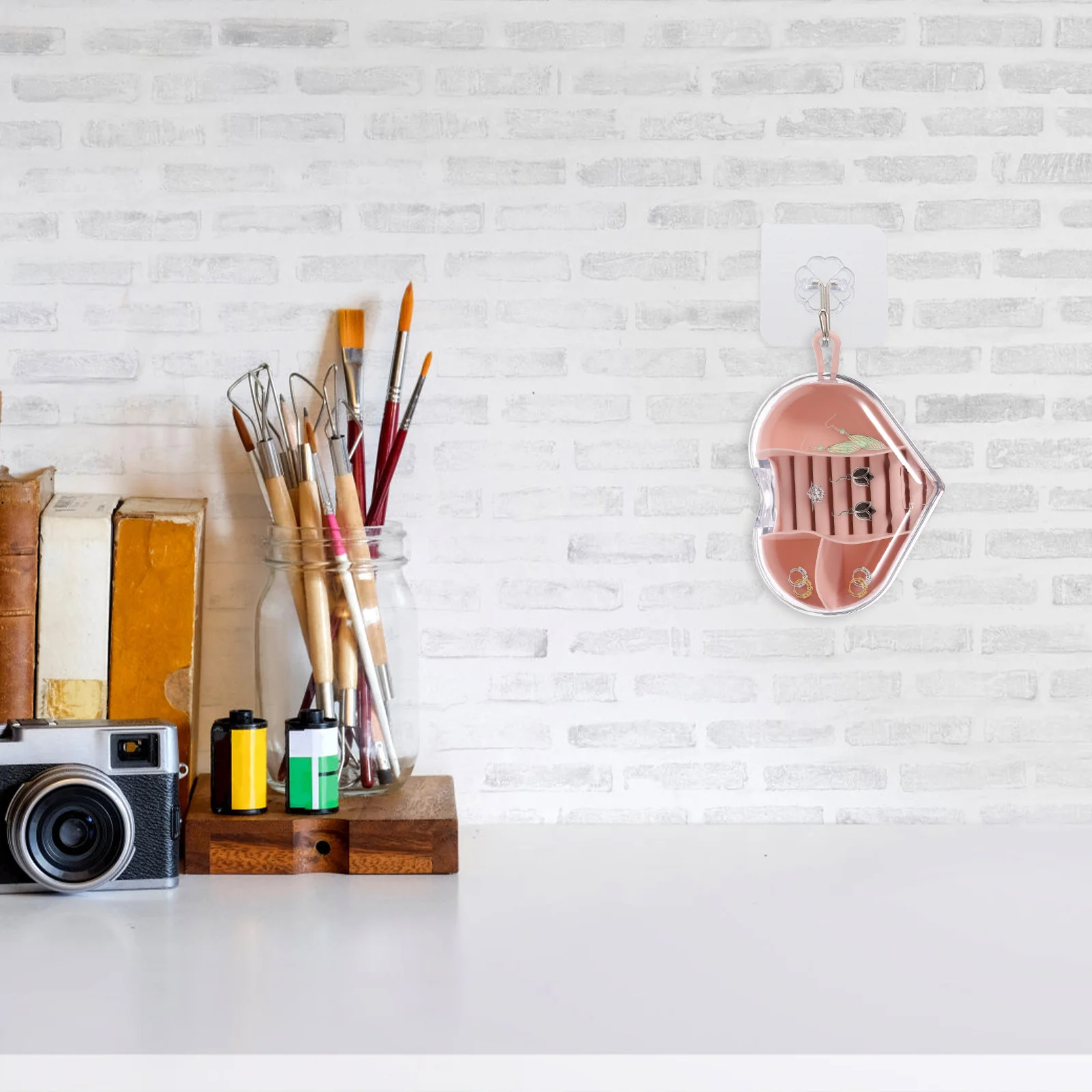 

Шкатулка для драгоценностей Компактный портативный органайзер для хранения серег и ожерелий Дорожный футляр Держатель для дисплея Контейнер для сережек