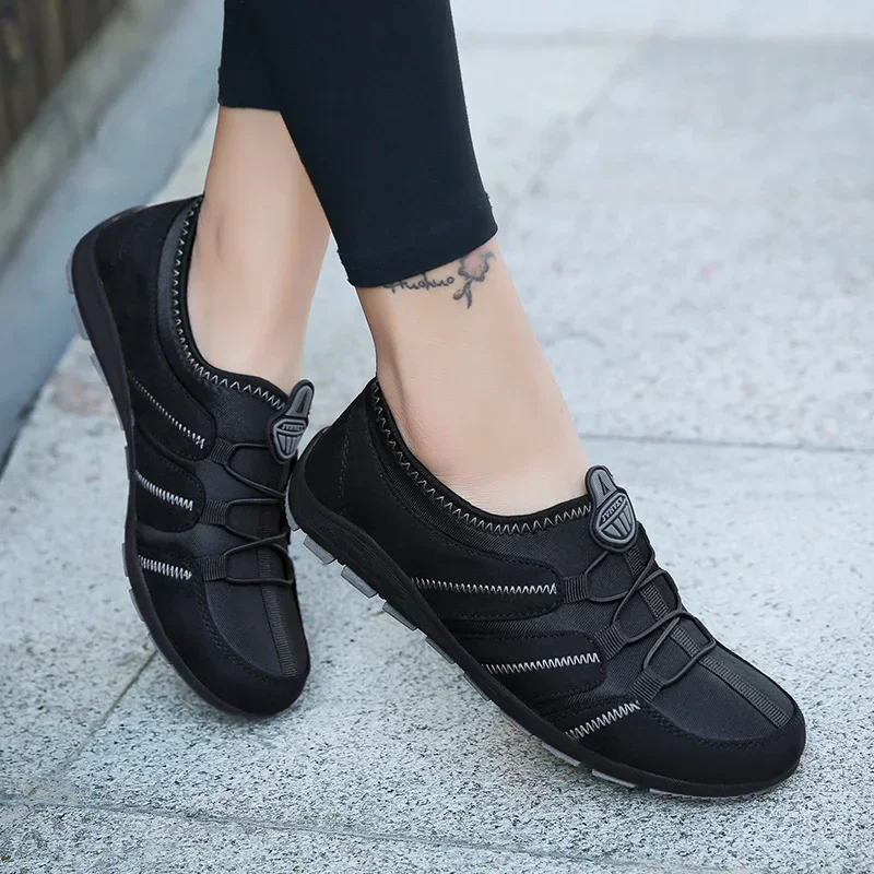 Women Mesh Breathable Jogging Sneakers Outdoor Casual Walking Trainers Fashion Ladies Slip-On Tennis Falts Shoes Floater Loafers