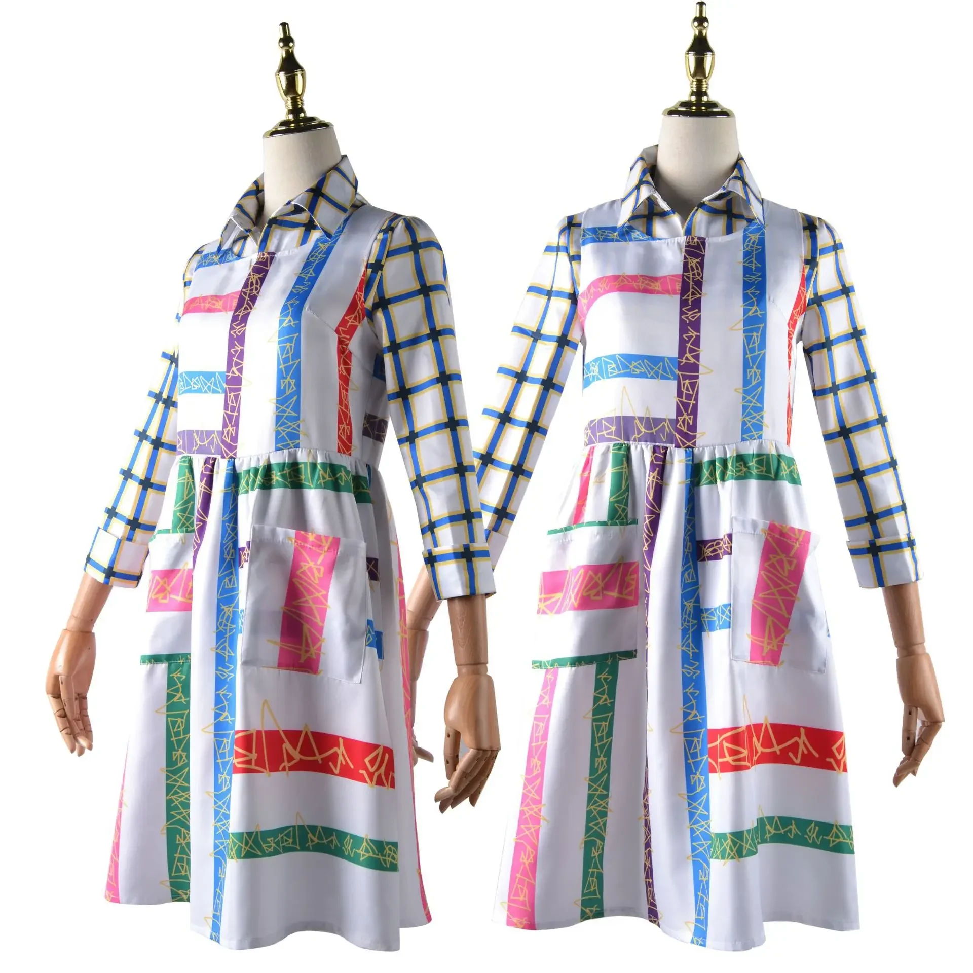 costumes-de-cosplay-tv-stranger-saison-4-onze-chemise-a-carreaux-tenues-pour-filles-jeu-de-role-costume-de-carnaval-d'halloween