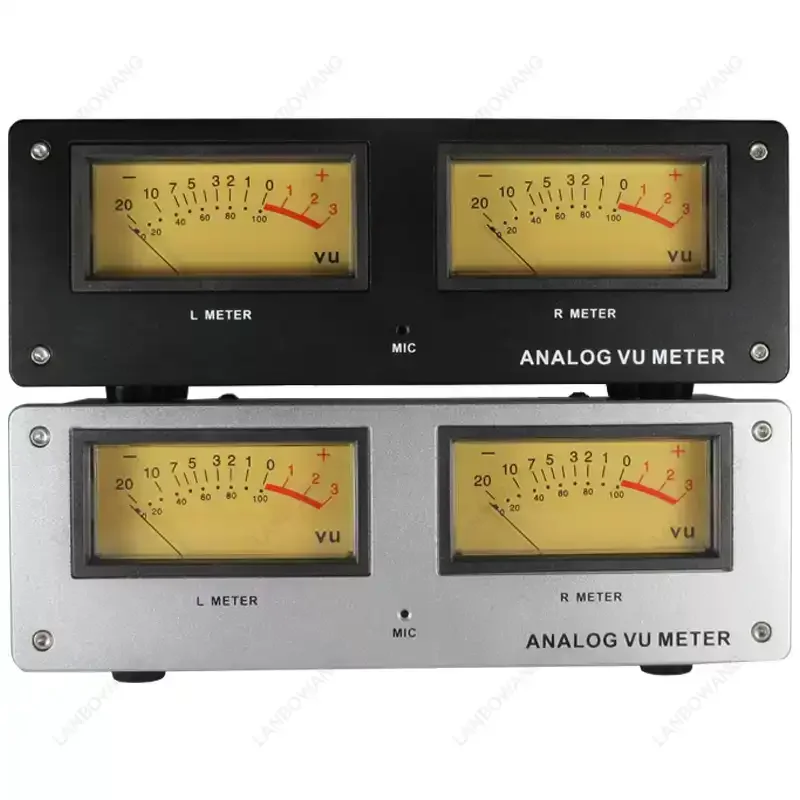 Voice Controlled Square VU Level Meter Finished Unit Aluminum Alloy Panel Warm LED Backlight Wiring Free Audio Signal Indicator - view 5