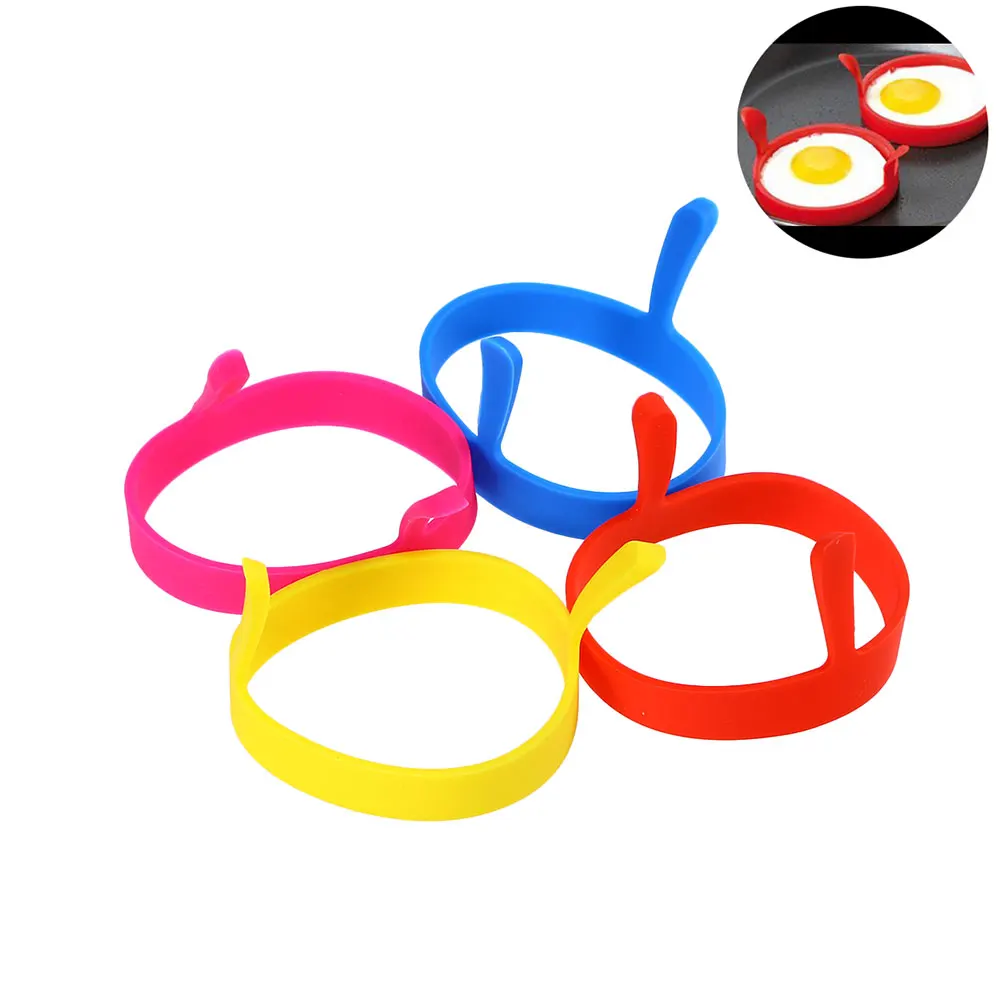 

6 Pcs Egg Circles Silicone Mold for Frying Omelette Fried Egg Pancakes Reusable Non Stick Cookware Kitchen Tools