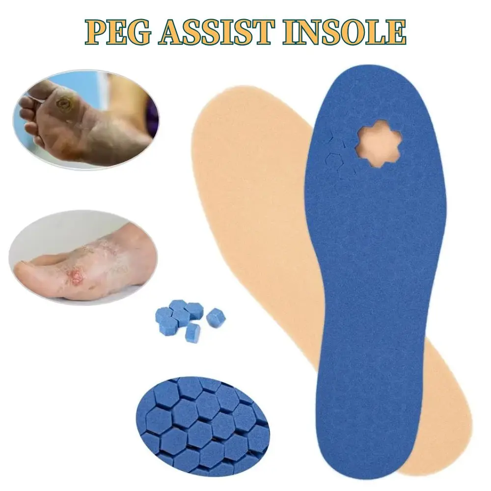 1 Pair Diabetic Insole Removable Peg Insoles Foot Ulcer Insole for Foot Pain Relief, Wounds and Ulcerations of Foot, Shock