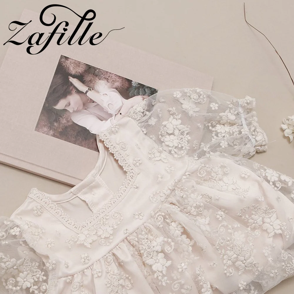 ZAFILLE White Lace Bodysuit Dress For Newborn Girls Rompers Princess Kids Baby Jumpsuit Summer Children Outfits Girl Party Suits