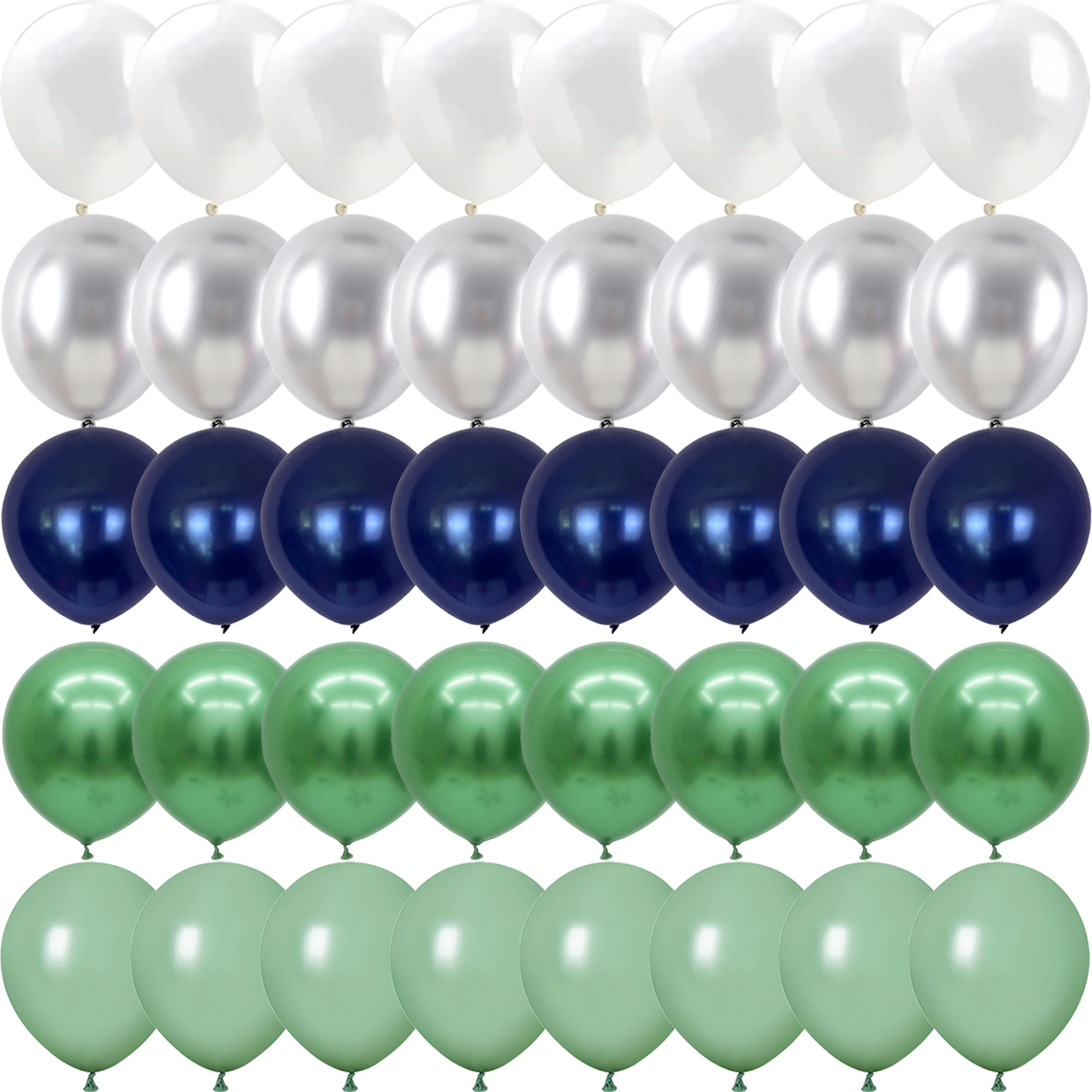 

40PCS Night Blue Silver Green Balloons Gender Reveal Wedding Valentine's Day Baby Shower Birthday Globos Party Decorations