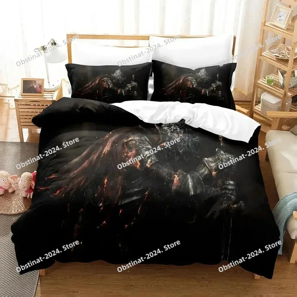 

2025 Game Dark Souls Bedding Set Printed single Comforter Quilt Bed Cover Duvet Cover Pillow Case 3 Pieces Sets Kids Adult Size