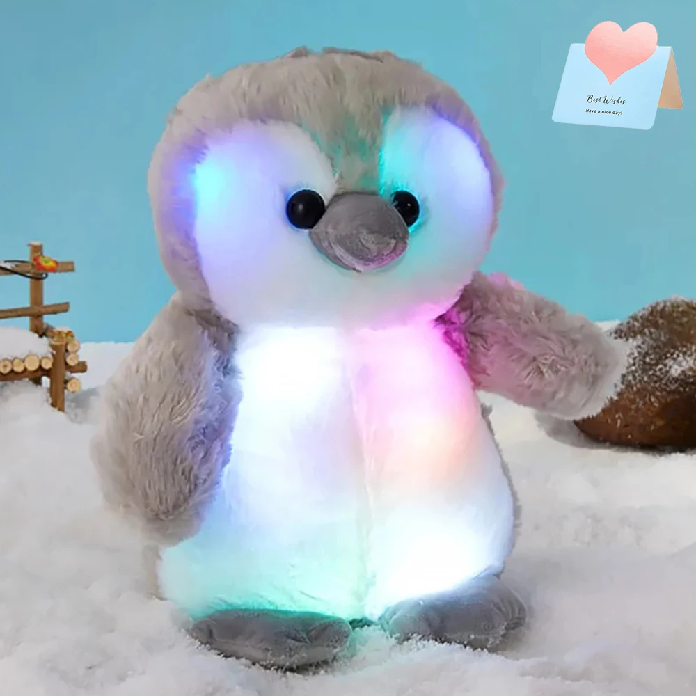 

33cm LED Light Penguin Doll Plush Toy Soft Cute Glowing Luminous Stuffed Animals for Girls Birthday Gift Sleeping Plush Pillows