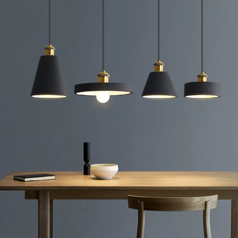 

Modern Vintage Pendant Light Three Simple Creative Macaron Iron Lamp Bar Nostalgic Personalized Hanging Lamps