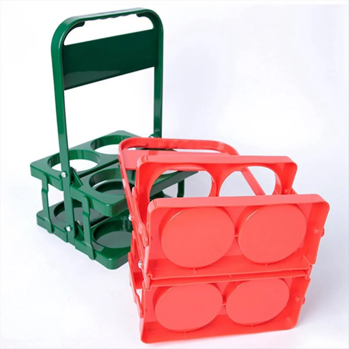 4 Holes Foldable Plastic Beverage Carrier,Reusable Drink Holder with Handle Portable Drink Holder Black &LICG