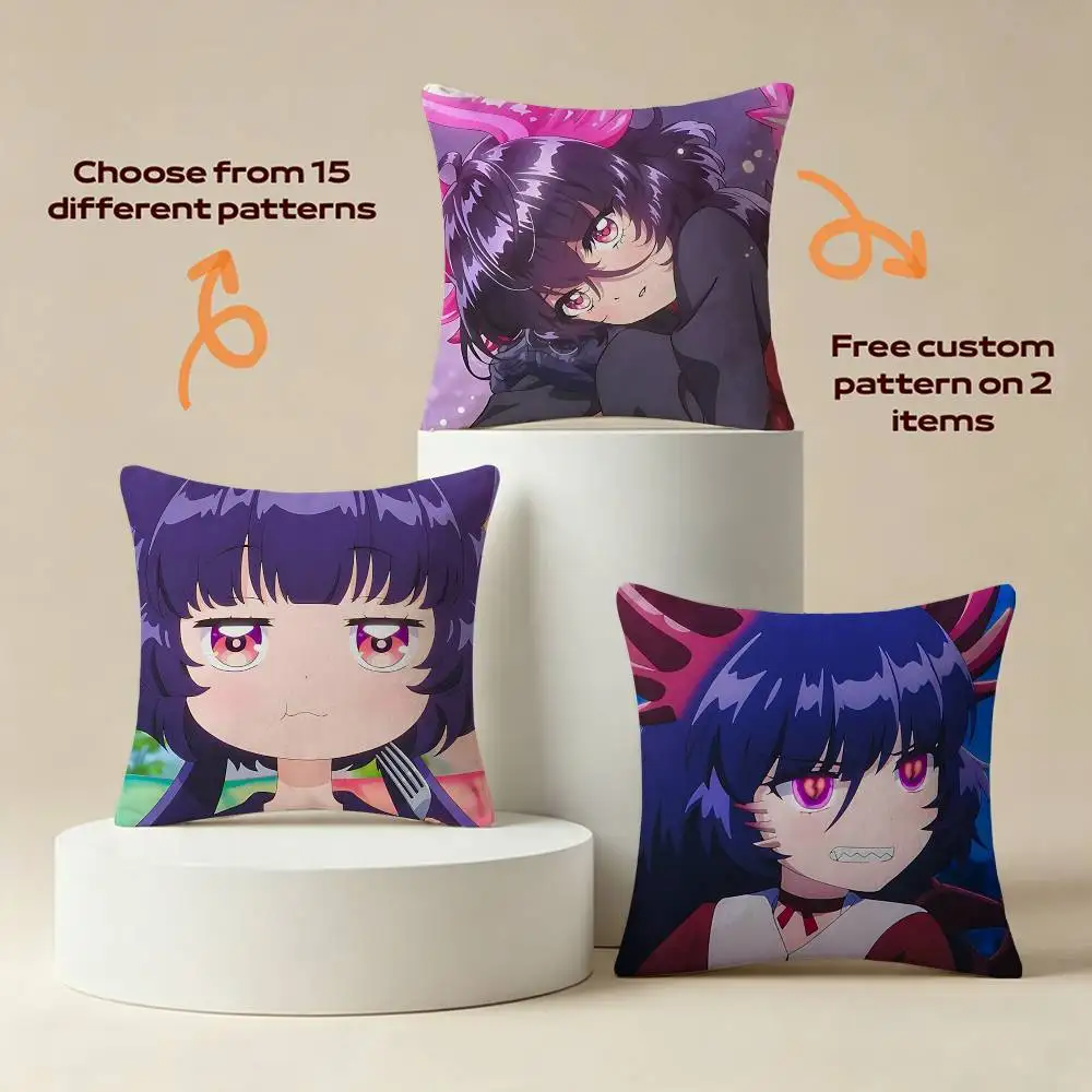 Locely K-Kaiju Girl Caramelise Anime Square Sofa Pillow Cover Solid Color Living Room Home Decor Cushion Case